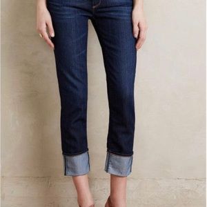 AG Adriano Goldschmied women’s size 30 dark blue cropped The Stevie Cuff.